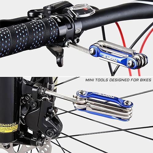 Miniatura 6 de Mini kit multiherramienta para bicicleta, 6 en 1, herramienta ligera de acero inoxidable con llave hexagonal de 3/4/5/0.236 in y destornillador