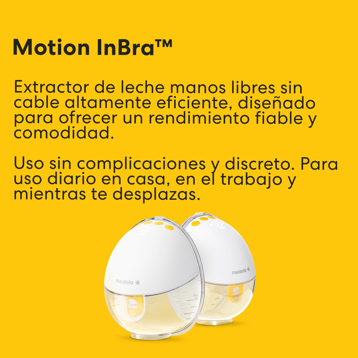Medela Swing Flex - Sacaleches eléctrico, diseño compacto, con protectores mamarios PersonalFit Flex y tecnología Medela de extracción en 2 fases, Amarillo (101034985)