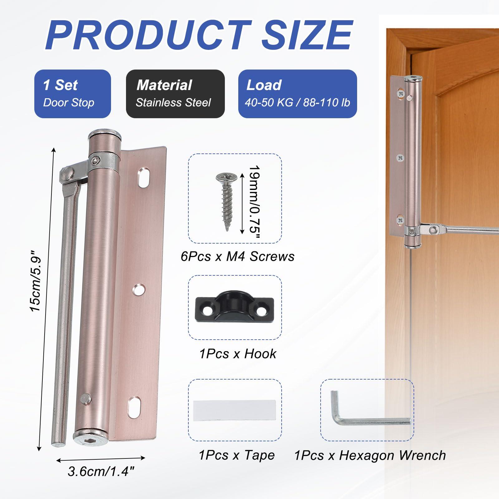 PATIKIL 5.5 Inch Spring Door Closer - Image 2