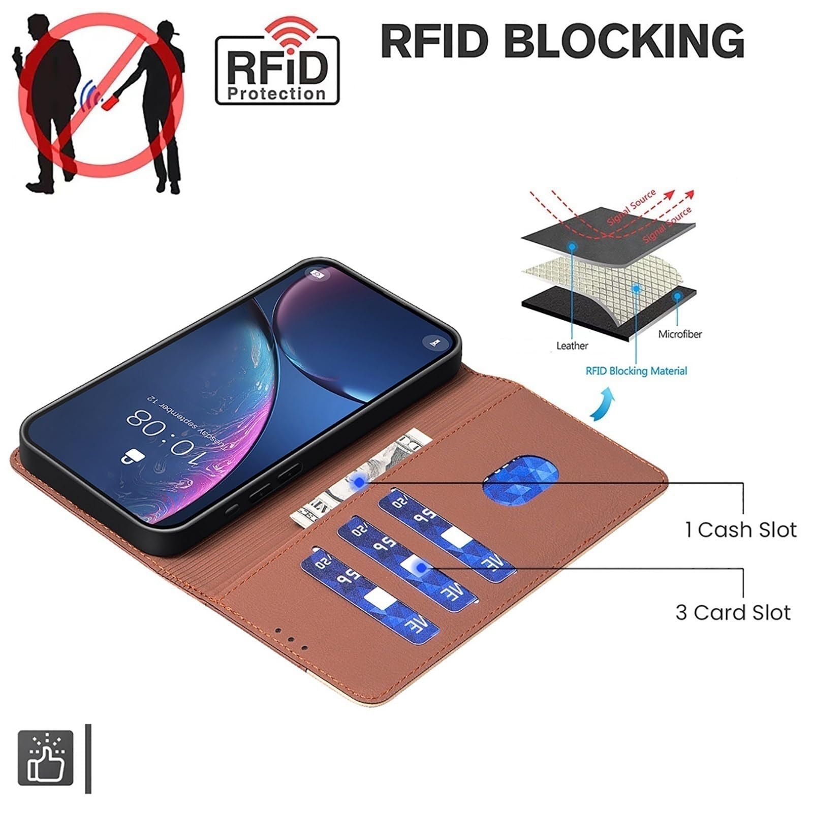 Etui do Samsung Galaxy S25/S25 Plus/S25 Ultra, pokrowiec ochronny na telefon z blokadą RFID (zielony, S25 Ultra)