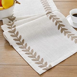 12 Anniversary Party Ideas For A Warm Stylish Milestone Event 28 Rustic Style Embroidered Table Runner, 13x108 Inch Irregular Willow Leaf...