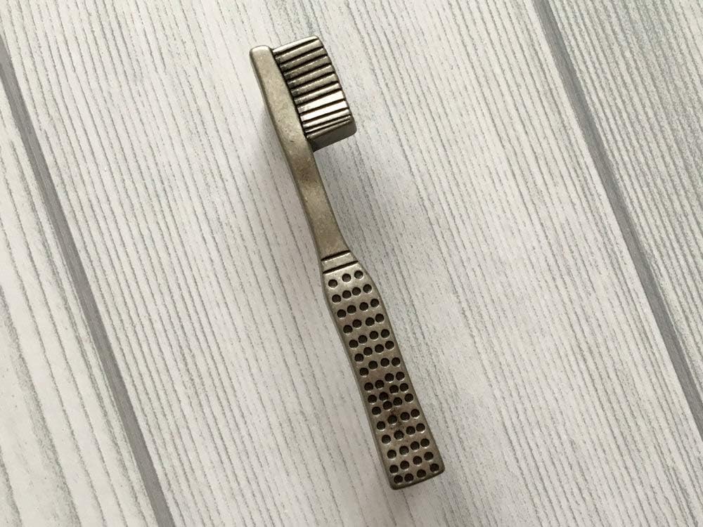 3" C-C Toothbrush Toothpaste Drawer Pull Bathroom Cabinet Door Pull Antique Black Pewter Gold Brass Cabinet Knob Handle 76 mm Centers (Color : Antique Pewter, Size : Toothbrush)