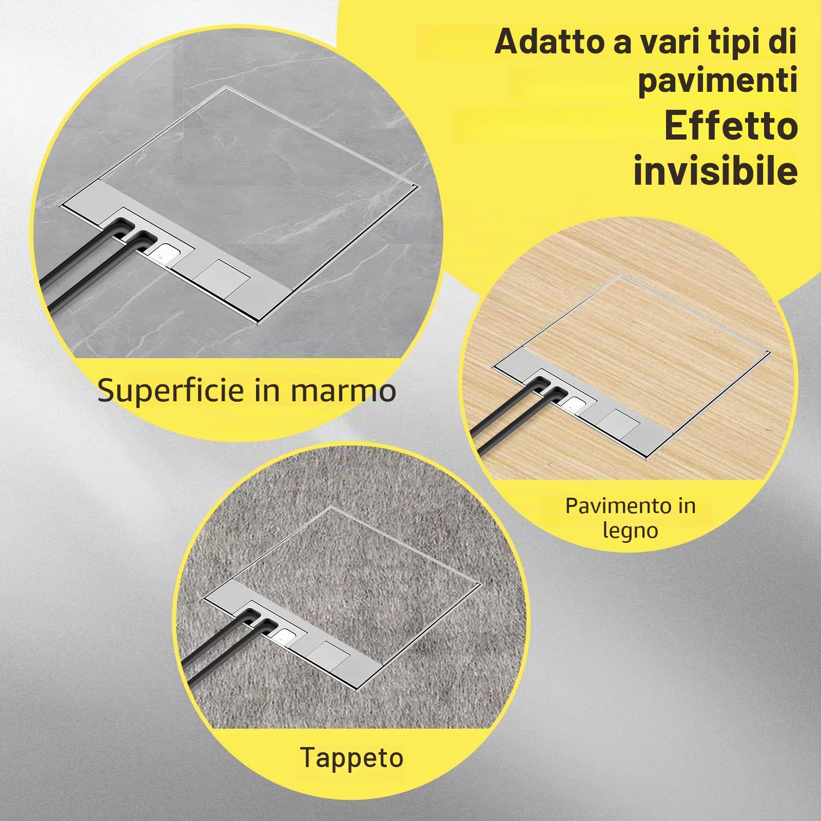 Scatola di corrente da incasso a pavimento 16A 4000W in acciaio inox impermeabile, 2 prese elettriche UE, set da pavimento retrattile per cucina, soggiorno, ufficio, hotel