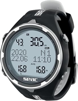 Seac Action Dive Computer - Scuba & Freediving Mode, Dive Logbook, Planner, Safety Alarms