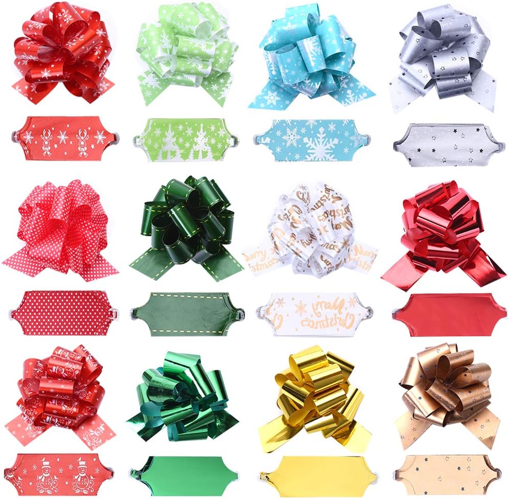 CCINEE Pull Bows Gift Ribbon Bows for Birthday St. Valentine's Day Present Wrapping Pack of 24