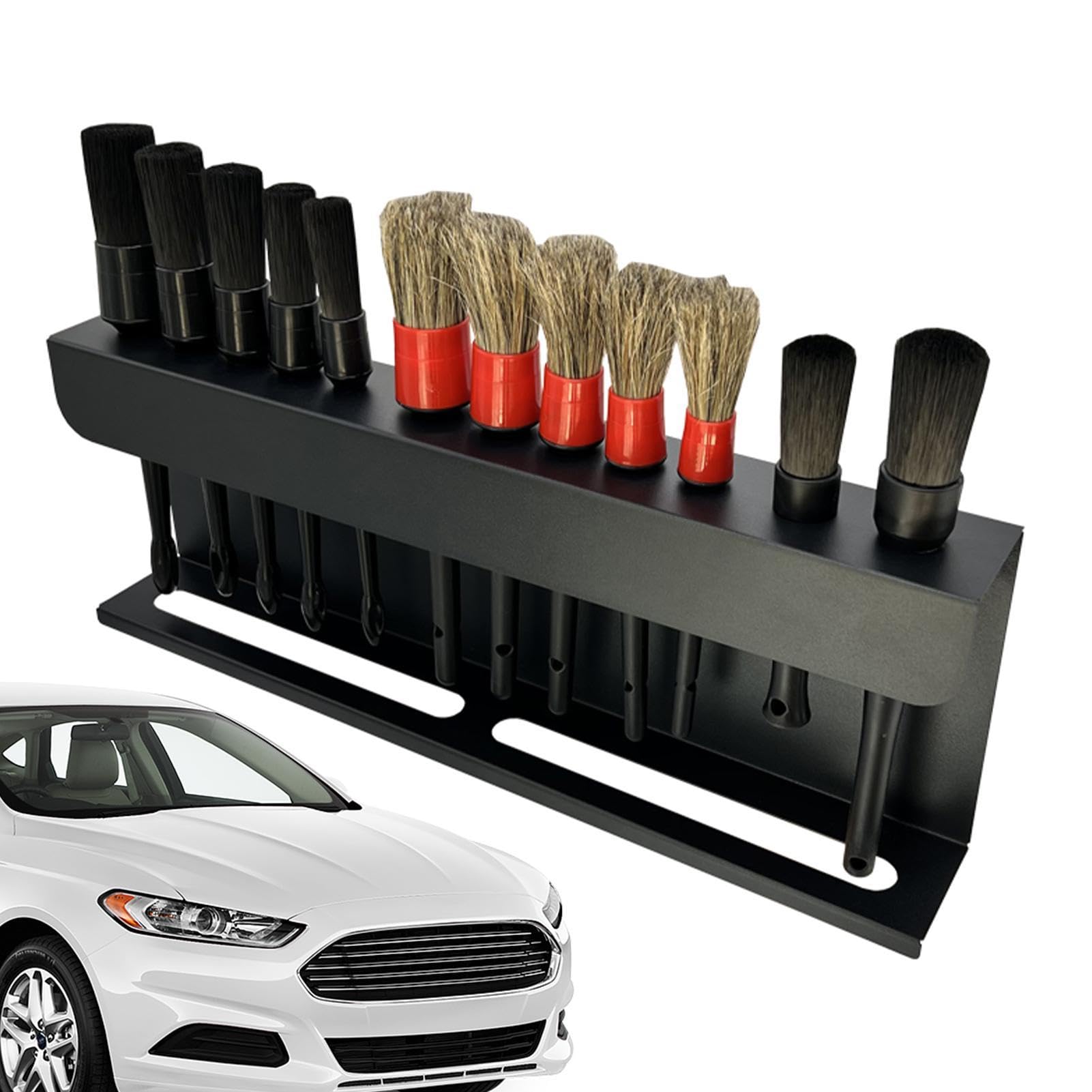 Organizador de brochas de escritorio, soporte para brochas de maquillaje, soporte de múltiples compartimentos para almacenar y organizar cepillos, manteniéndolos verticales y de fácil acceso ( )