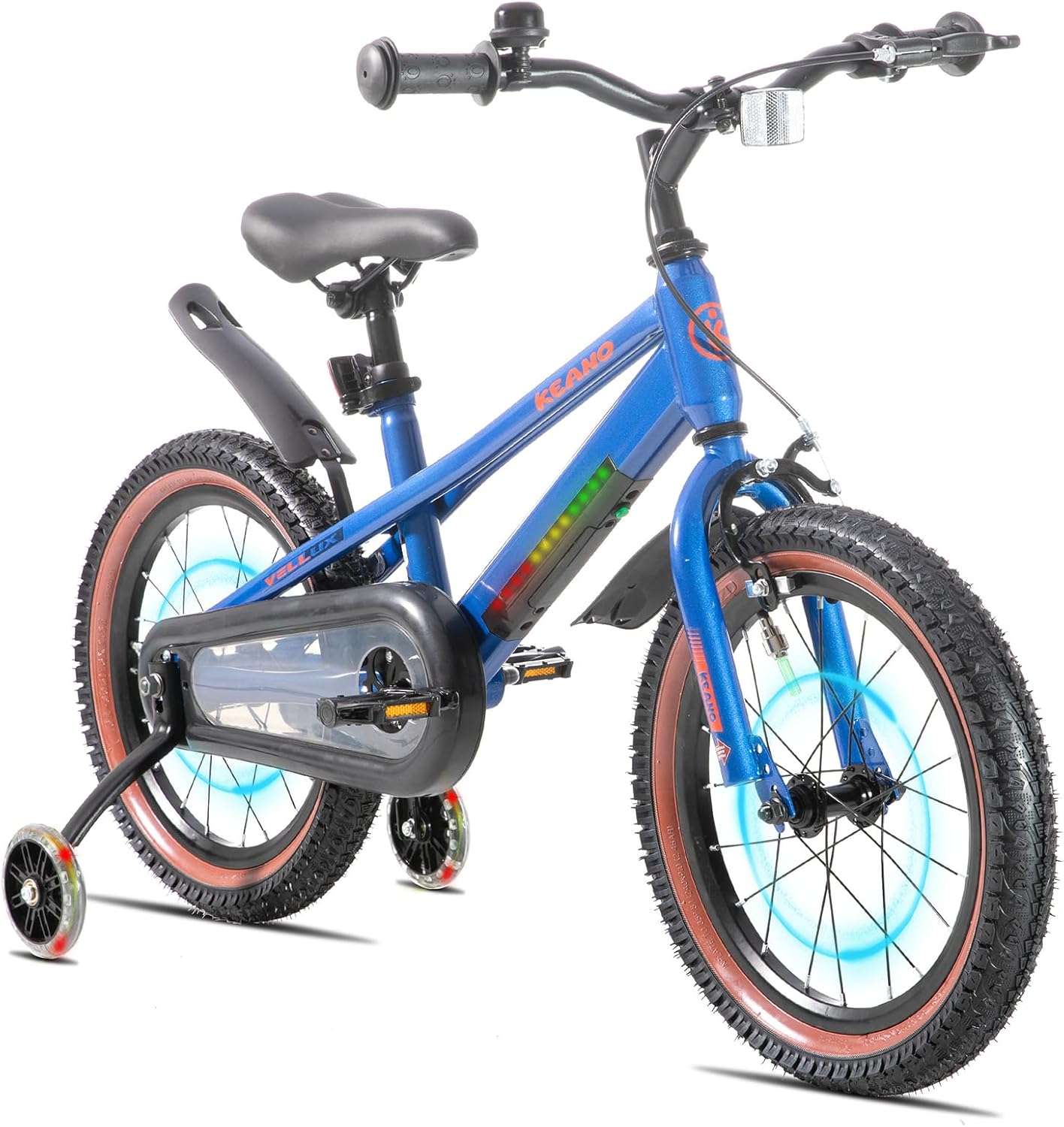 KEANO Vellux 16 Inch Kids Bike with Training Wheels Lightweight Aluminum Frame Boys Bikes Ages 5-8 Years Kids' Bicycle Blue