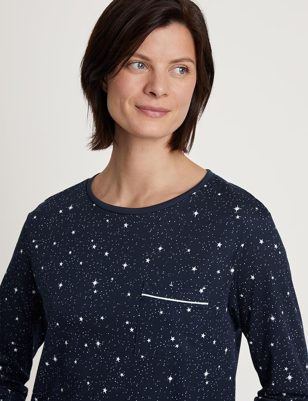 CALIDA Sweet Dreams Kurzarm-Nachthemd Damen, Länge 95cm, aus 100% Baumwolle