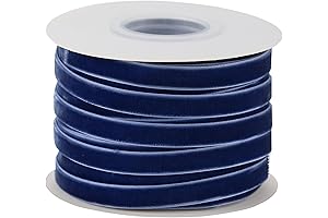 Navy Blue Velvet Ribbon for Gift Wrapping, Sewing Crafts, DIY Hair Bows