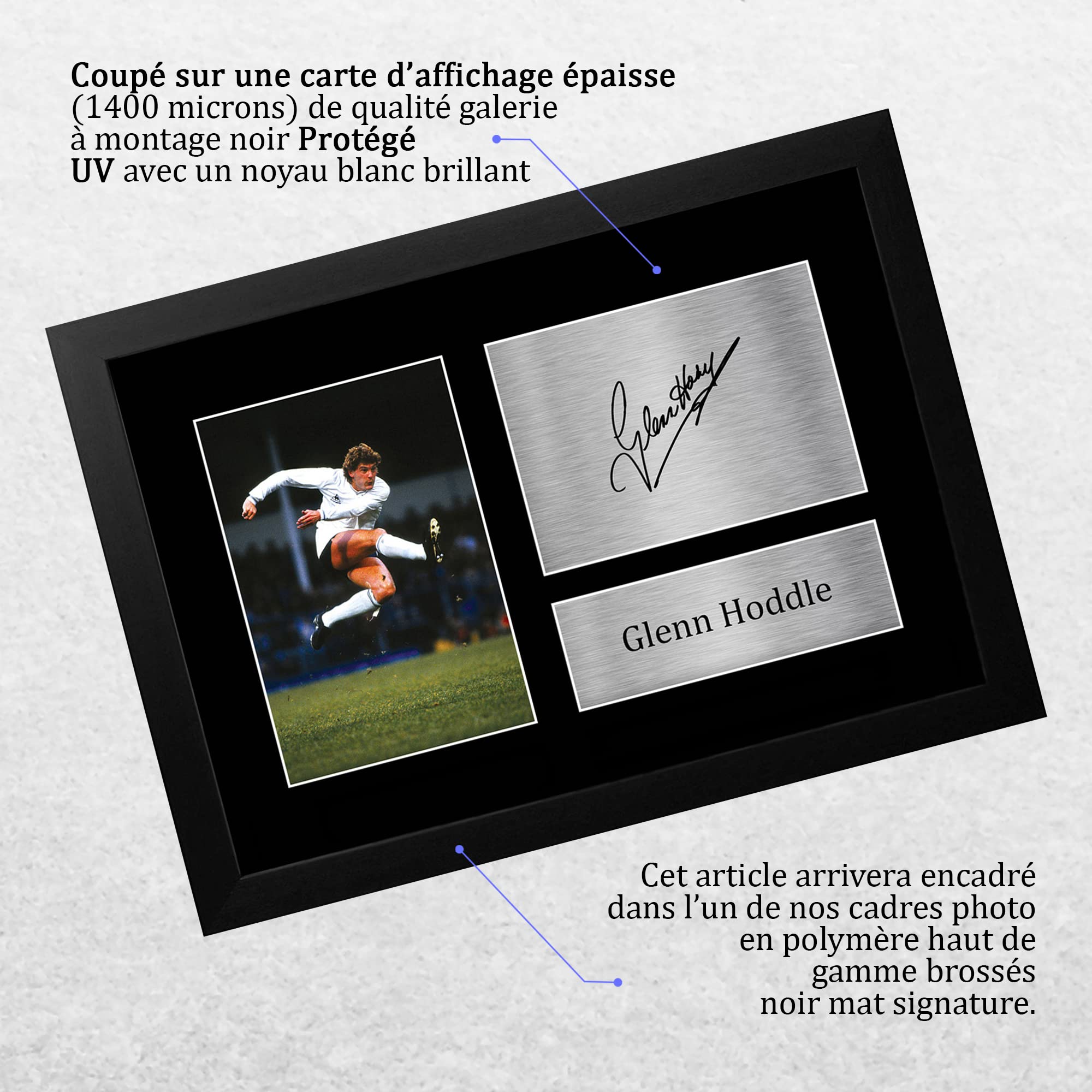 HWC Trading FR A4 Glenn Hoddle Cadeaux imprimés photo autographe signée pour les fans de football et les supporters - A4 Encadré