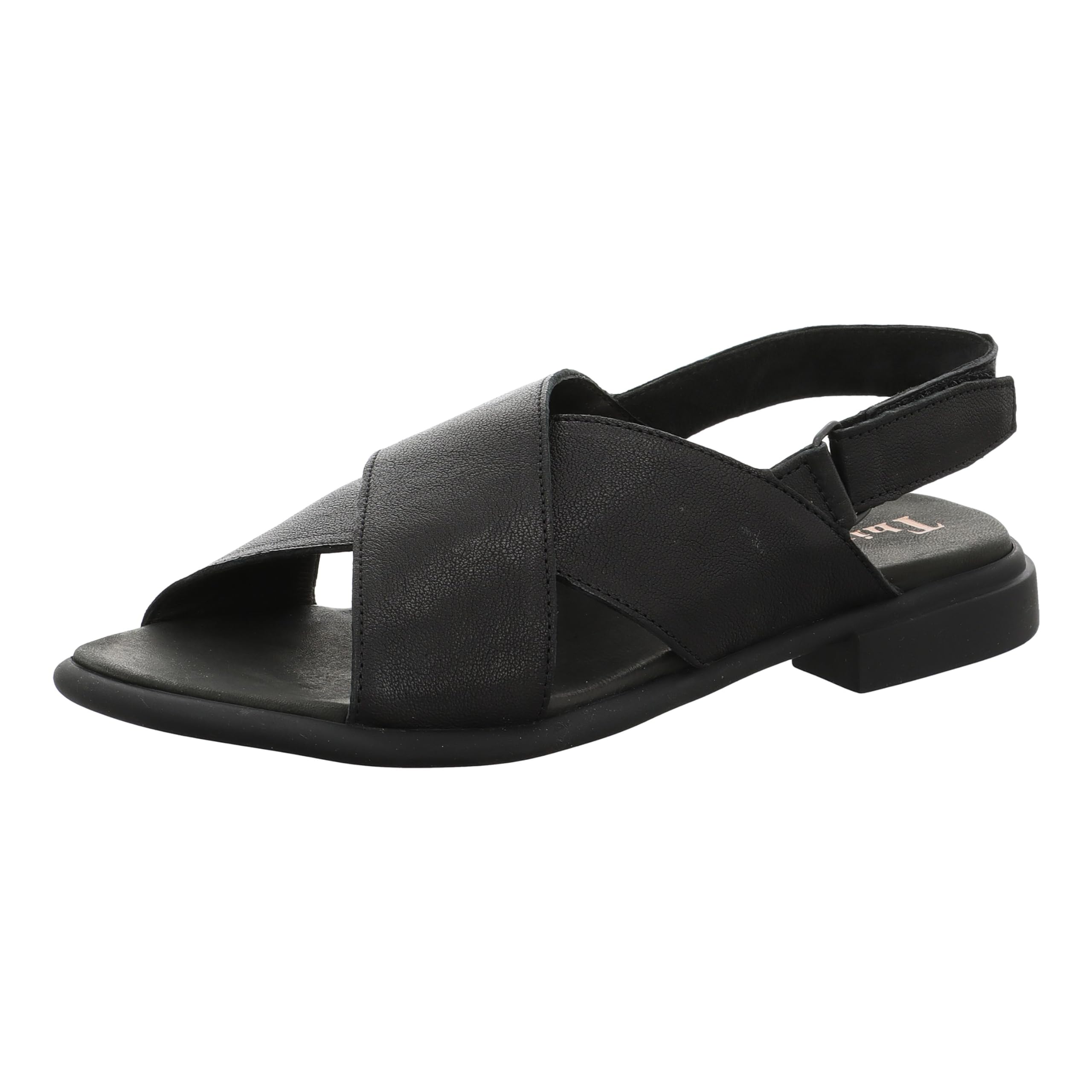 Think! Women's Kamaa Chrome-Free Tanned Sustainable Strap Sandal, 0000 Black, 6.5 UK