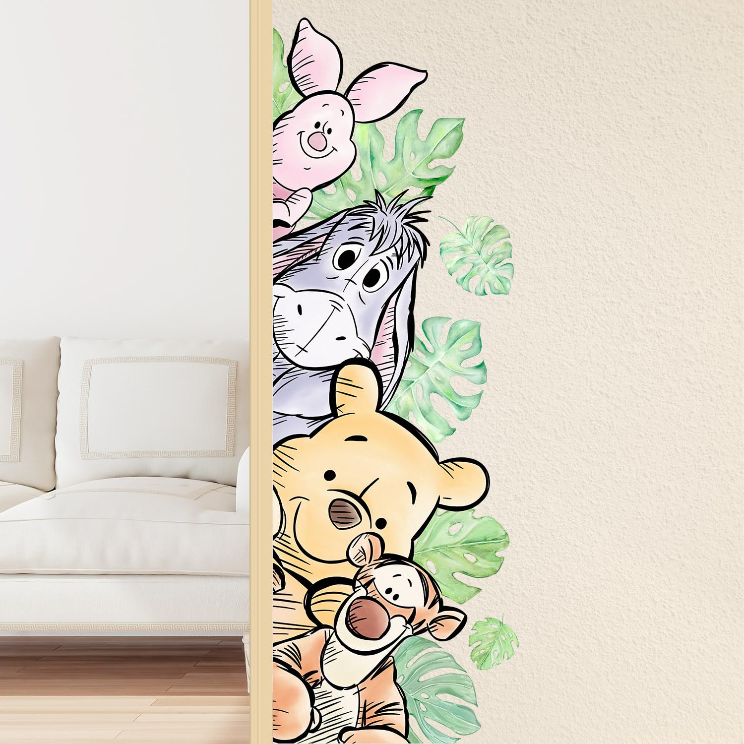 Winnie Wall Stickers for Kids, Winnie Character Wall Stickers, The Pooh Party Decorations, Winnie Removable Stickers for Baby Kids Nursery Children Room Bedroom Living Room Playroom Wall Decoration