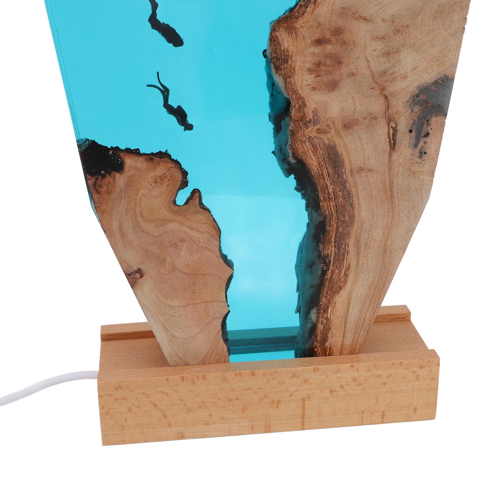 Ocean lampka nocna żywica lampa LED do dekoracji sypialni, unikalny motyw nurkowy artystyczna ozdoba do domu