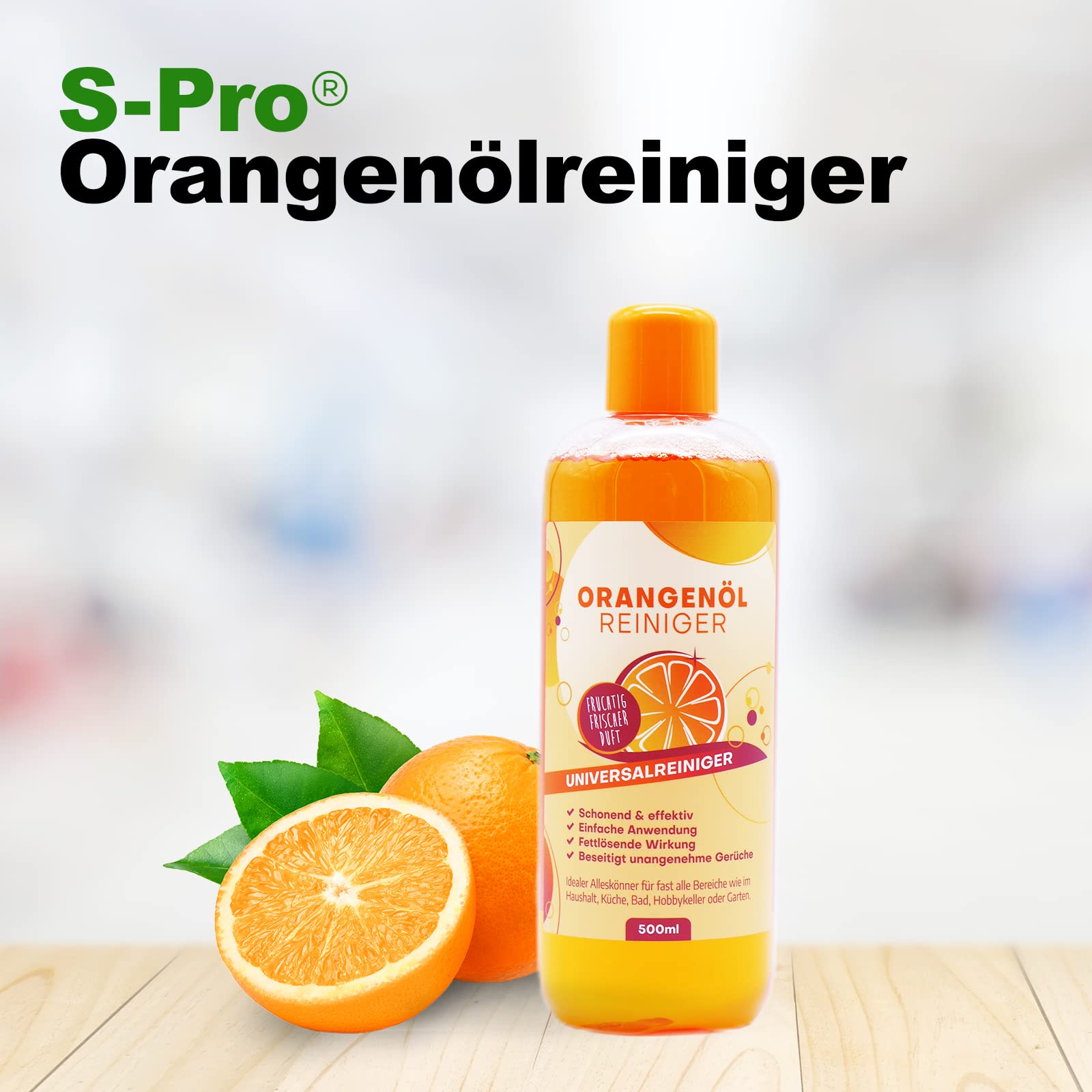 S-Pro® Limpiador de aceite de naranja concentrado limpiador multiusos desengrasante 6 x 500ml Flaschen