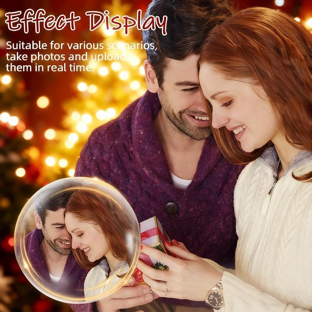 Album photo numérique 3D à ultrasons en forme de boule de cristal, affichage vidéo numérique 2026, boules de lampe vidéo avec écran électronique, pour couples, animaux domestiques, souvenirs, fête des