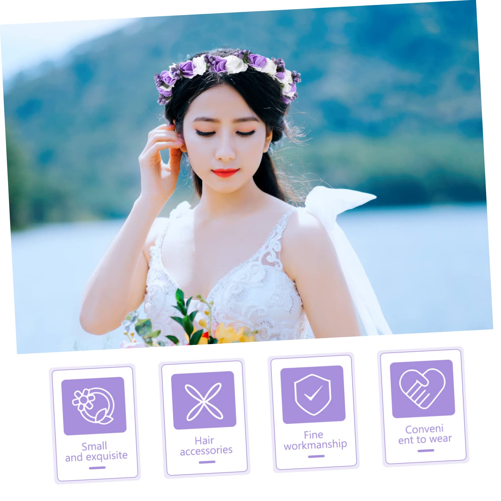 FRCOLOR 5 Stücke Braut Stirnband Floral Kranz Kopfschmuck Simulation Kranz Für Hochzeit Party Festival