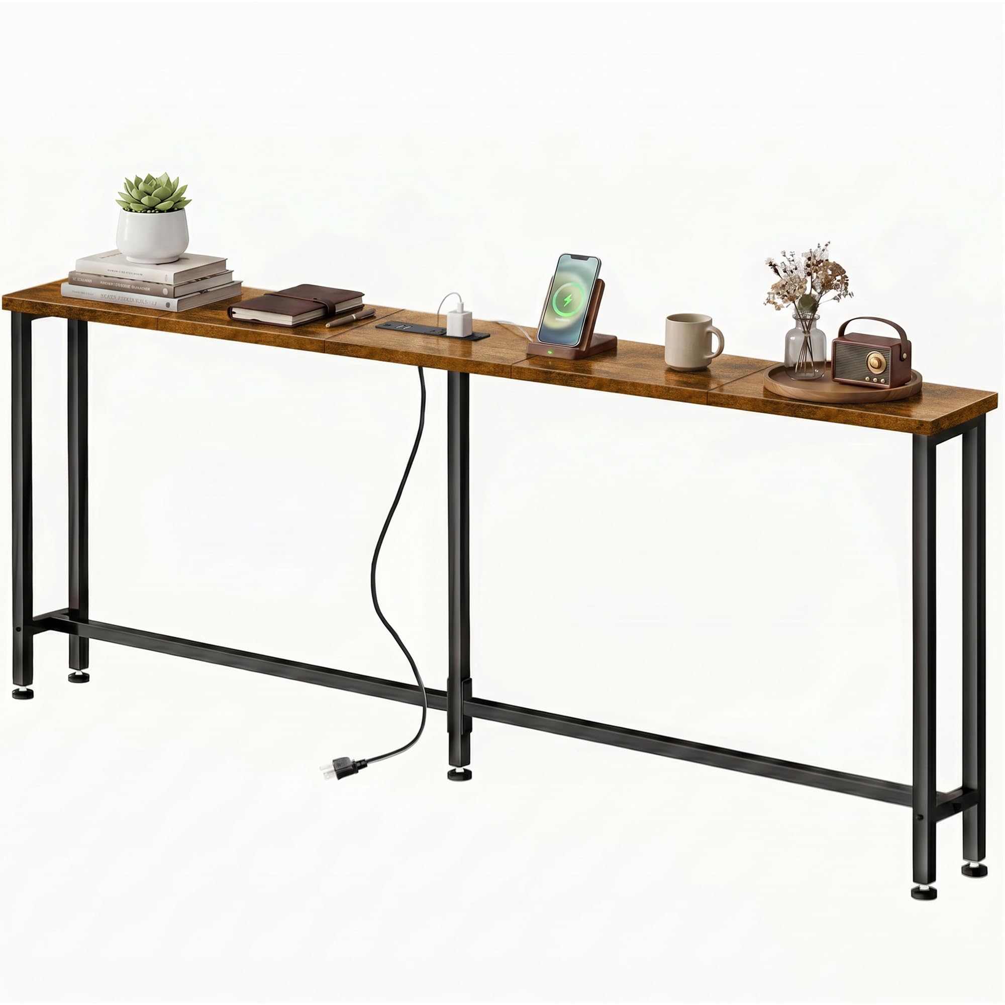 Photo 1 of flevra Narrow Console Table with Charging Station
