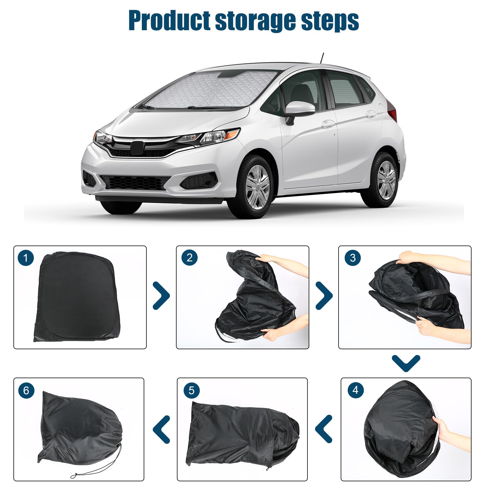 Parasole Parabrezza Su Misura Per Honda Fit 2015-2020 – Pieghevole, Blocca UV E Calore