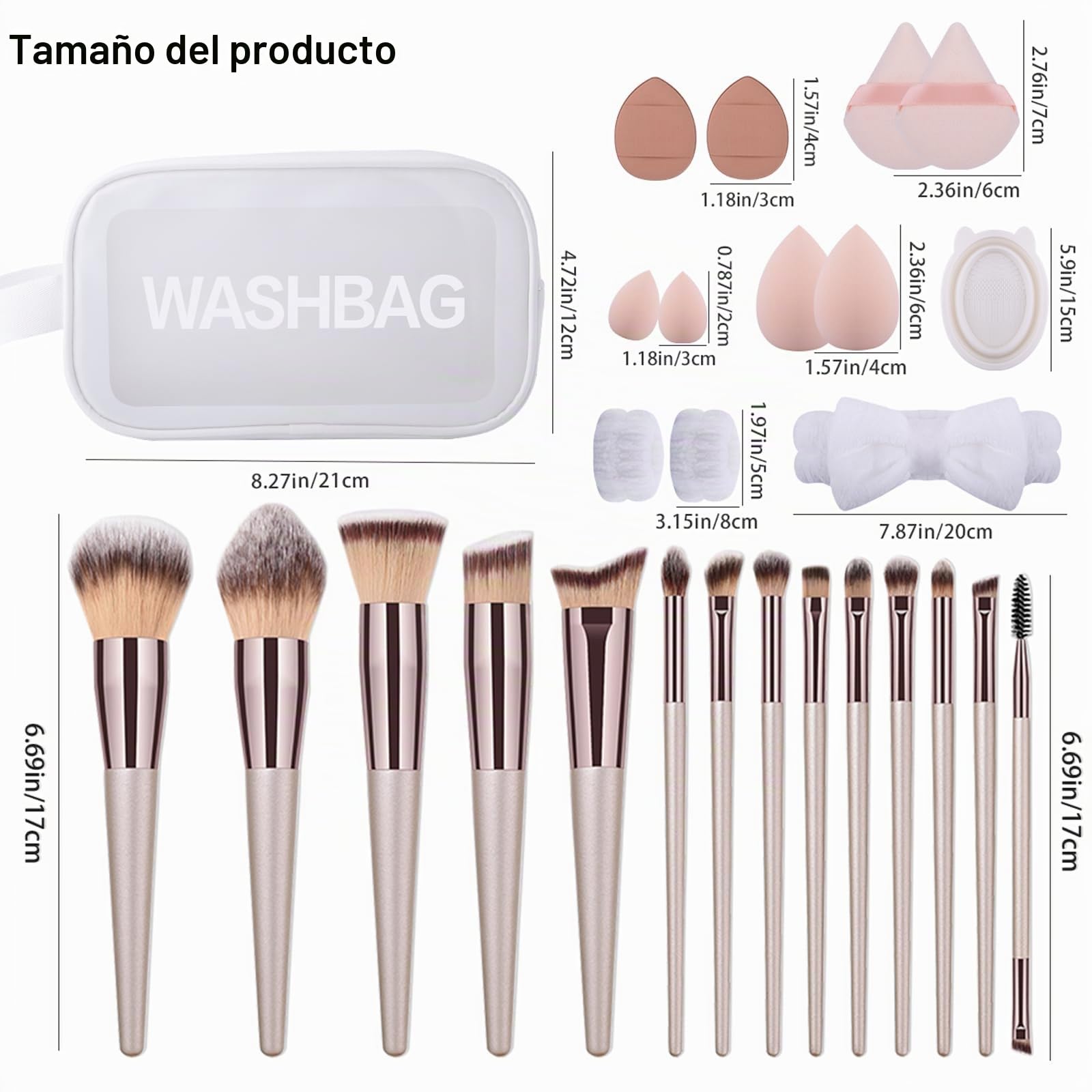 Brocha de Maquillaje Avanzada 70 Piezas, Negro | Juego de Pinceles de maquillaje Profesional para Rostro y Ojos Blush Foundation Concealer Powder