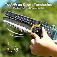 Vista 8 de SEESII Motosierra de poste inalámbrica, cortasetos, tijeras de podar, kit de herramientas de jardín extensible alimentado por batería de 4000 mAh