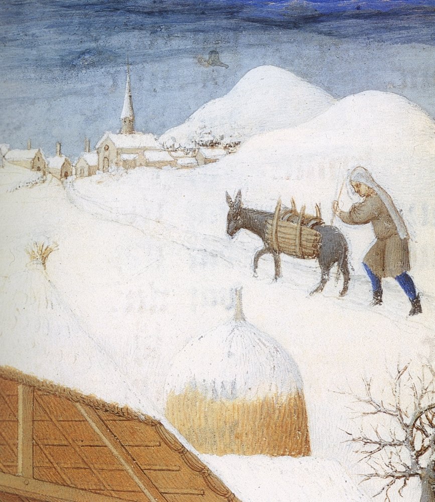 Book of Hour February Ndetails Of An Illumination From The 15-tego wieku manuskrypt Tres Riches Heures Of Jean Duke Of Berry plakat wydruk (24 x 36)