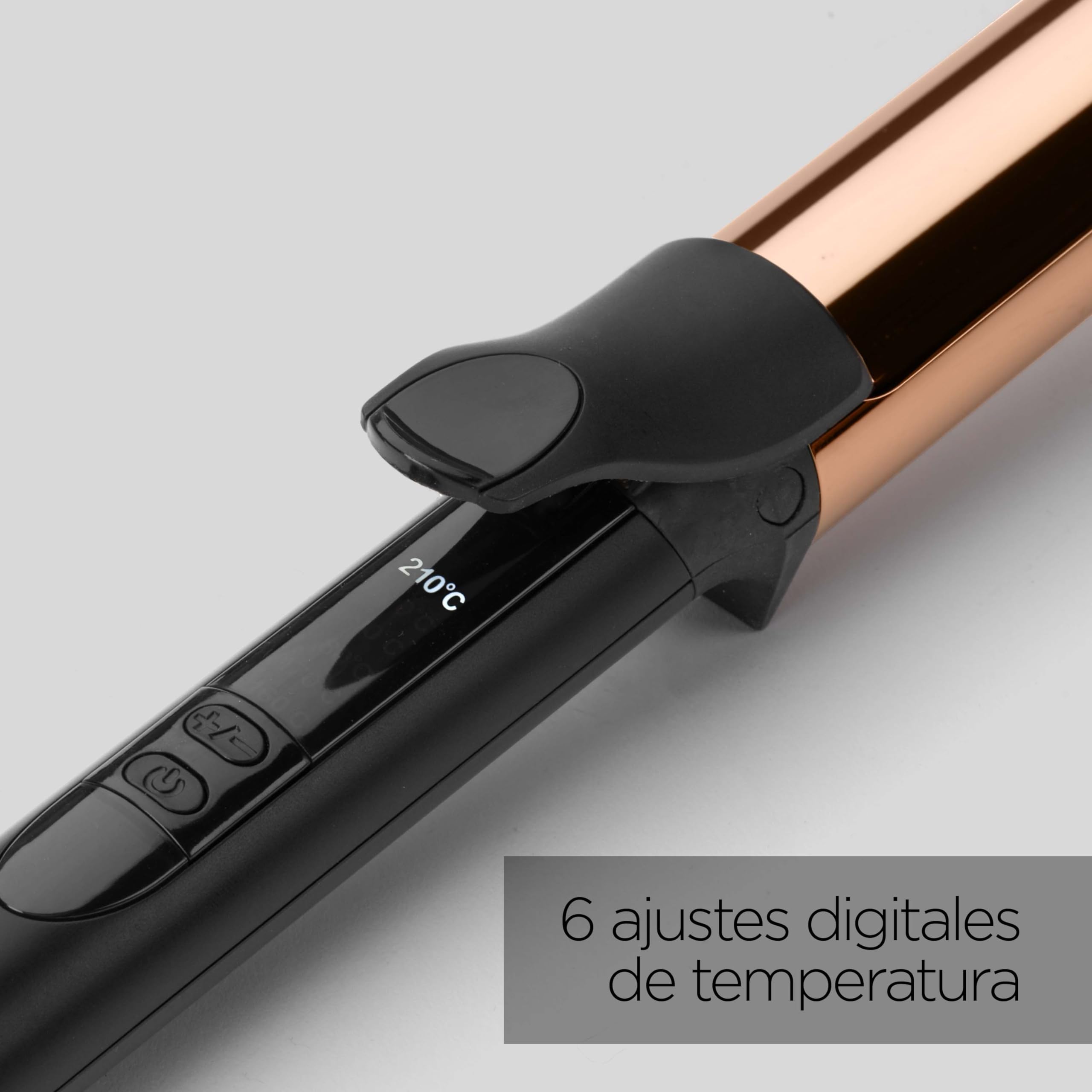 BaByliss C459E Tenacilla Titanium Brilliance 32mm, Rizador de pelo con pinza, Barril extralargo de auténtico Titanio, 6 Temperaturas