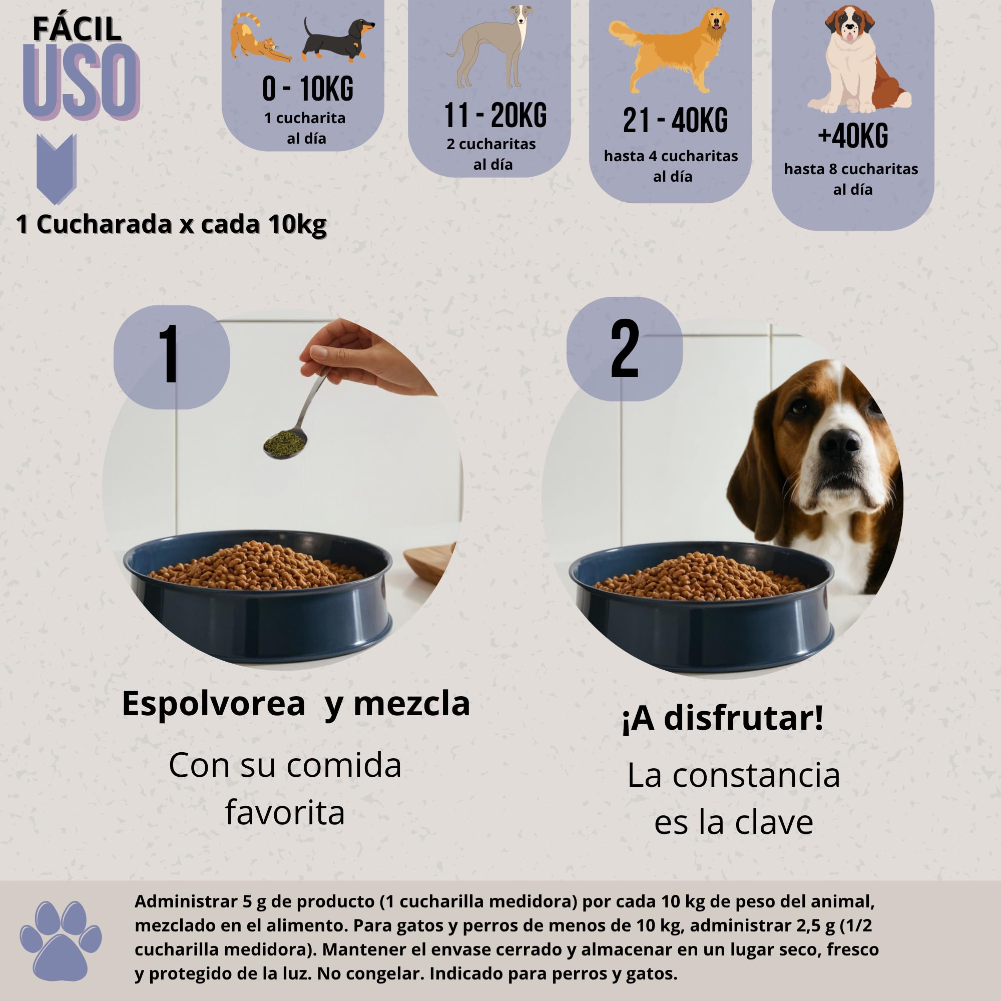 Floracare - Probioticos Perros en Polvo 300g - Repara Flora Intestinal y Mejora Digestión – Reduce Diarreas y Estrés – Ideal Tras Tratamientos o Cambio de Pienso con Prebióticos y Postbióticos