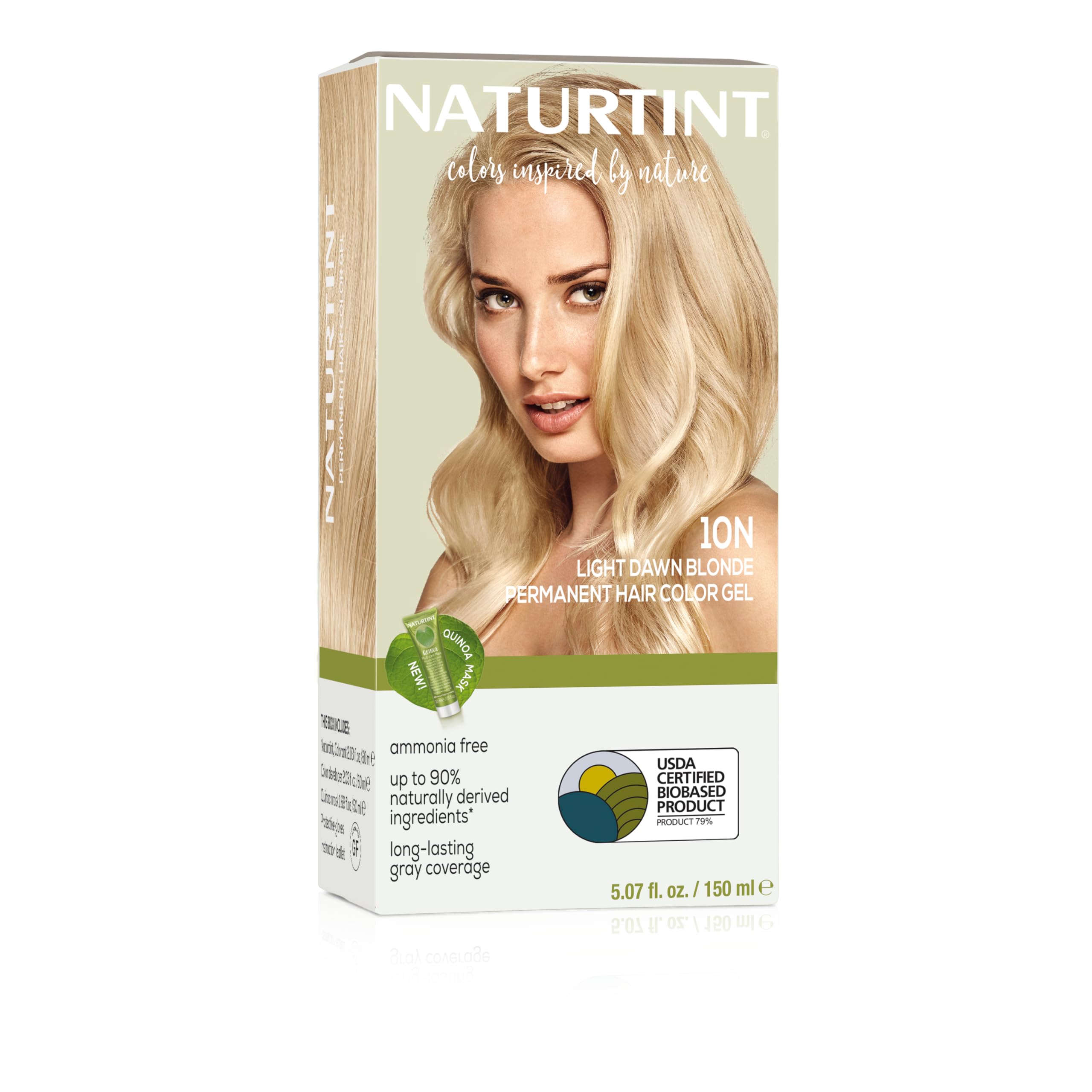 Naturtint 10N Light Dawn Blonde Permanent Hair Color (Pack of 1), Ammonia Free, Vegan, Cruelty Free, up to 100% Gray Coverage, Long Lasting Results (Packaging may vary)