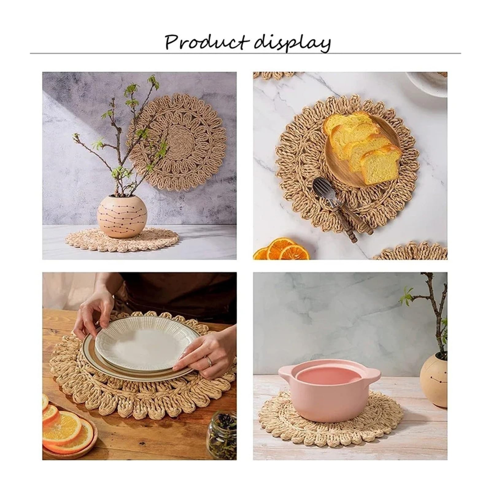 12 à 4 Sets de Table tissés individuels(12 Pieces)