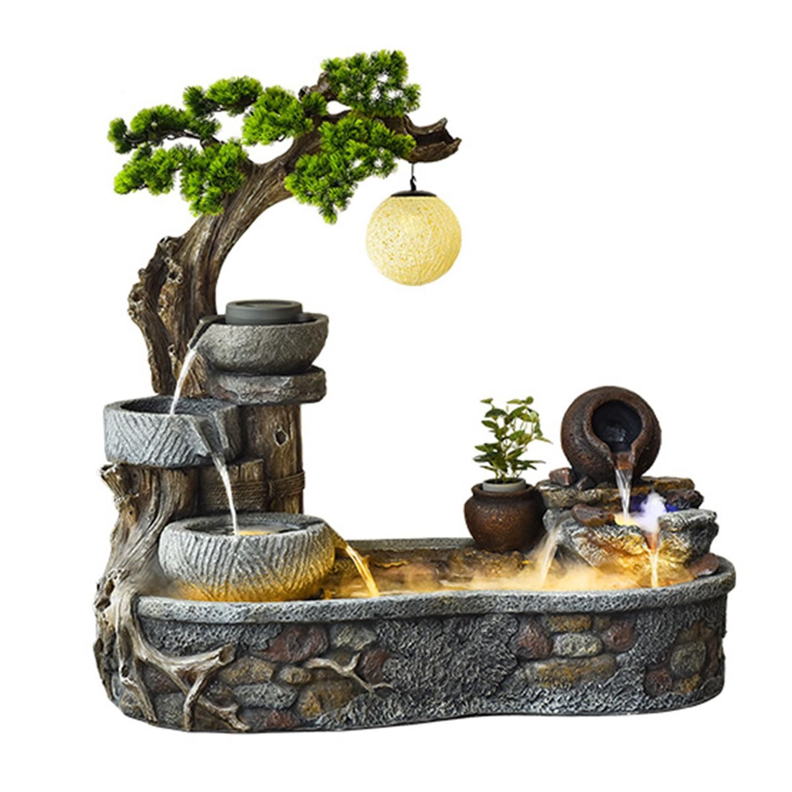 Indoor Floor Fountain Water Fountain- Indoor Outdoor Floor Standing Fountain Waterfall, Outdoor Fountains Garden for Garden Patio Backyard Porch Home Art Decor Water Fountain(132*68*130CM)