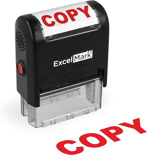 ExcelMark Sello de Copia Autoentintado de Goma - Tinta Roja para Uso en Oficina, Ideal para una Gestión Eficiente de Documentos con Sellos de Copia,