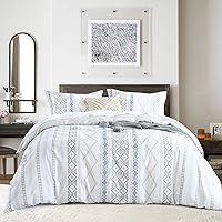 Vista 35 de CozyDH - Juego de funda de edredón CozyDH tamaño Queen, 100% algodón, funda de edredón con patrón floral de damasco gris y paisley, juego de ropa