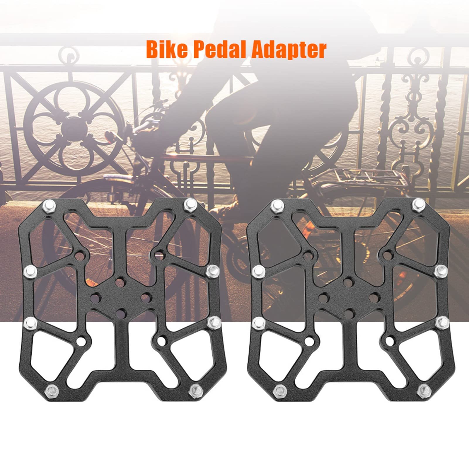 Adattatore per Pedale Bici da 1 Paio, Adattatore per Pedale Senza Clip in Lega di Alluminio Adattatori per Piattaforma Pedale Facili da Installare per SPD 9 X 9 Cm
