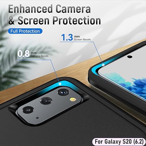 Miniatura 8 de Funda híbrida de doble capa para Galaxy S20 de 6.2 pulgadas, resistente a los golpes, resistente a los golpes, con 1 soporte magnético para