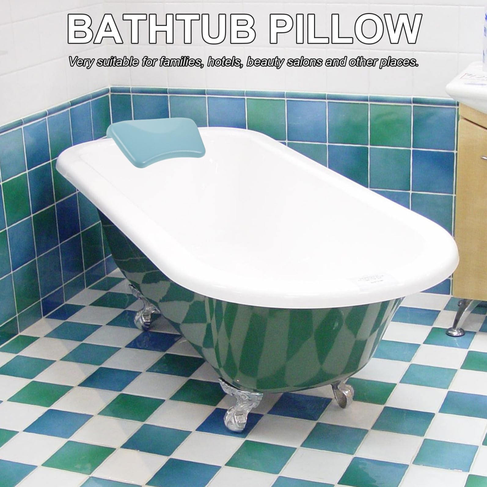 Almohada para Reposacabezas de Bañera Ventosa, Material PU Flexible y Transpirable, Cojín Cómodo para SPA y Ducha, Alivia la Fatiga Baño