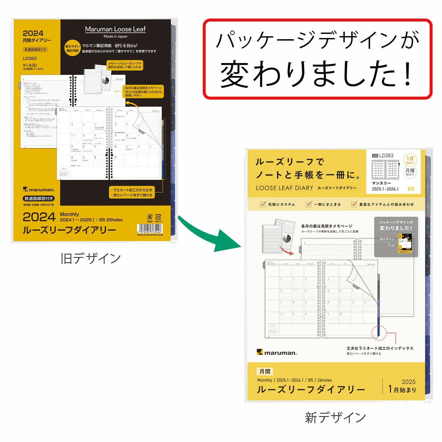 Amazon.co.jp: マルマン 手帳 システム手帳 リフィル 2025年 B5