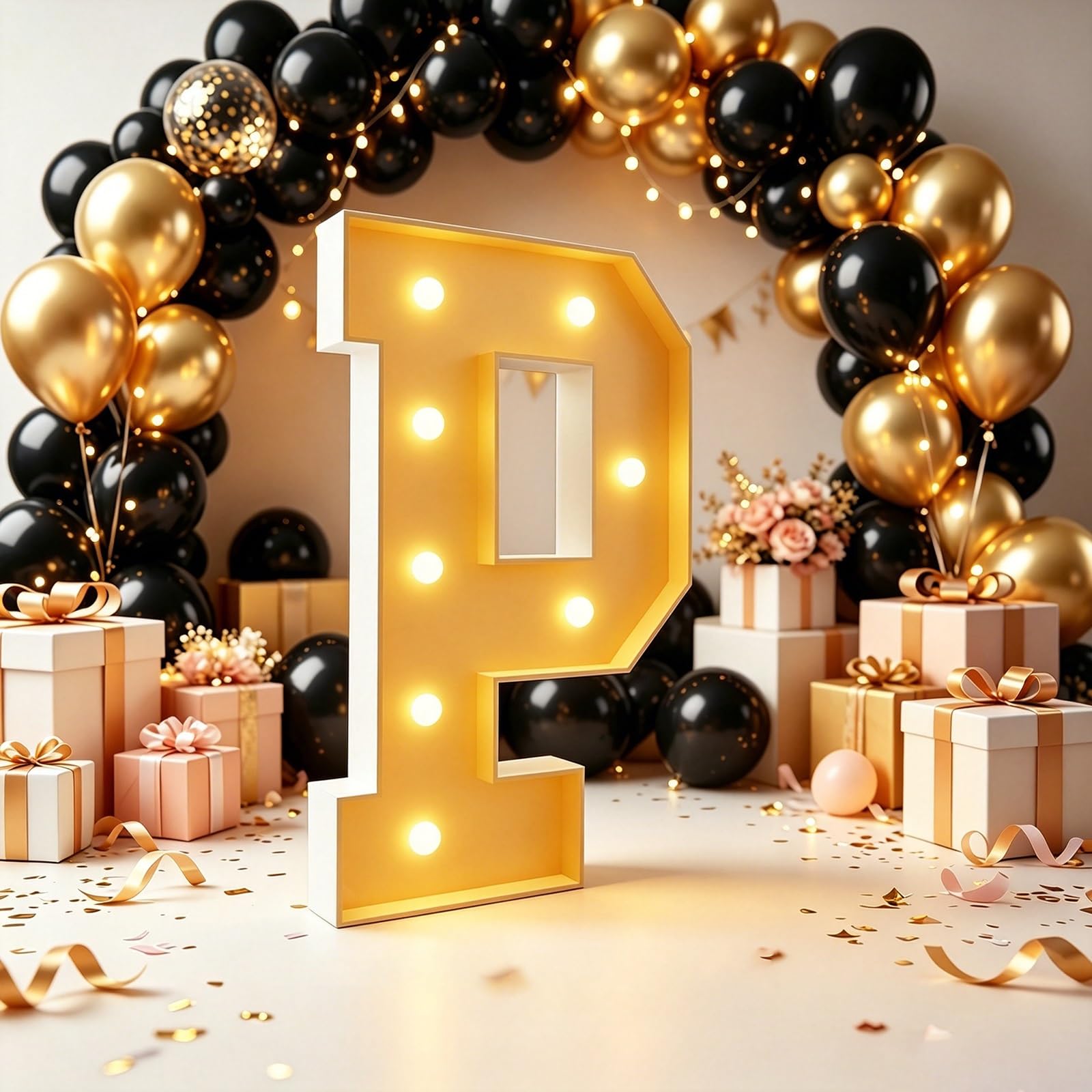 70cm/100cm/120cm Marquee Letters LED Light Up Letter(Letter P,70cm(2.3FT))