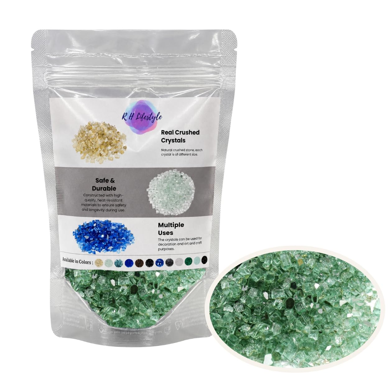 Aqua Green Crushed Glass for Resin Art - 200g -7 Aqua Green Crushed Glass for Resin Art - 200g -7