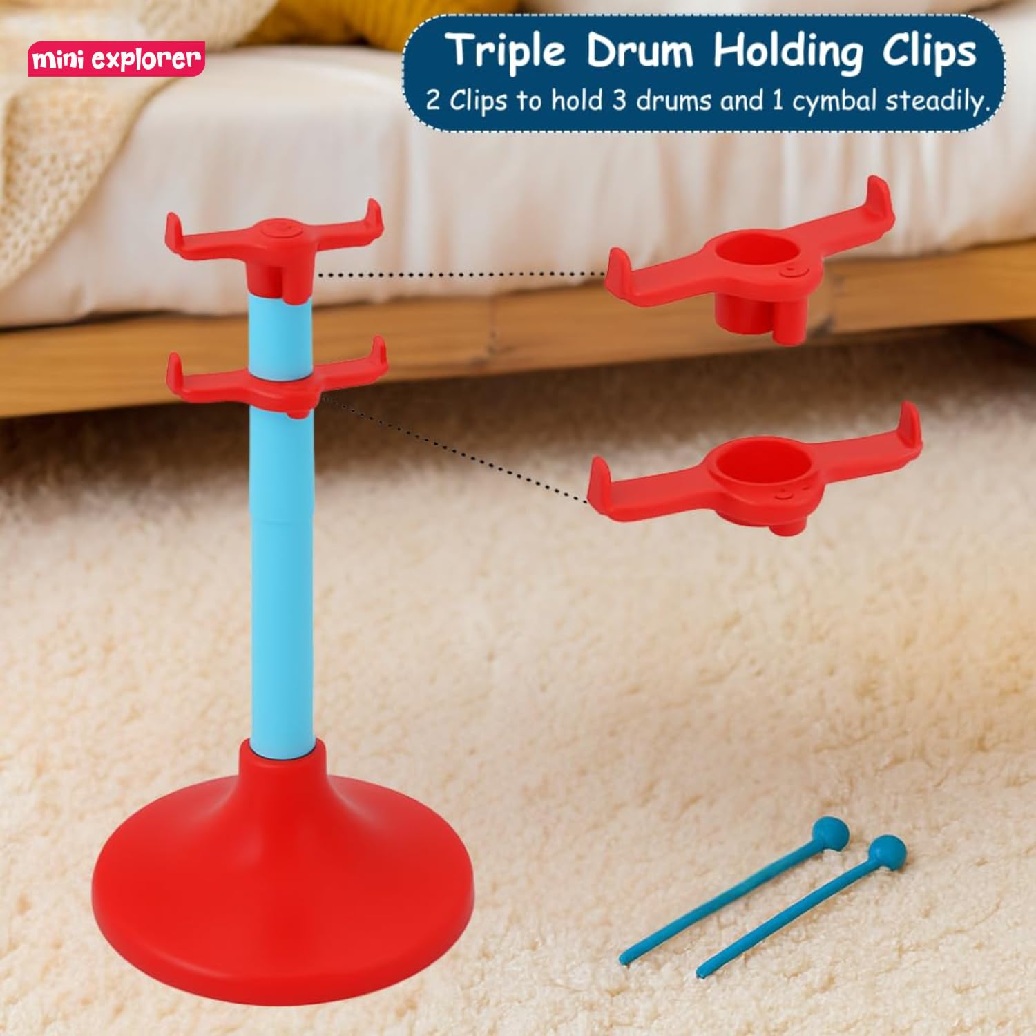 MiniExplorer Jazz Drum Set for Kids - Musical Toy -3 MiniExplorer Jazz Drum Set for Kids - Musical Toy -3