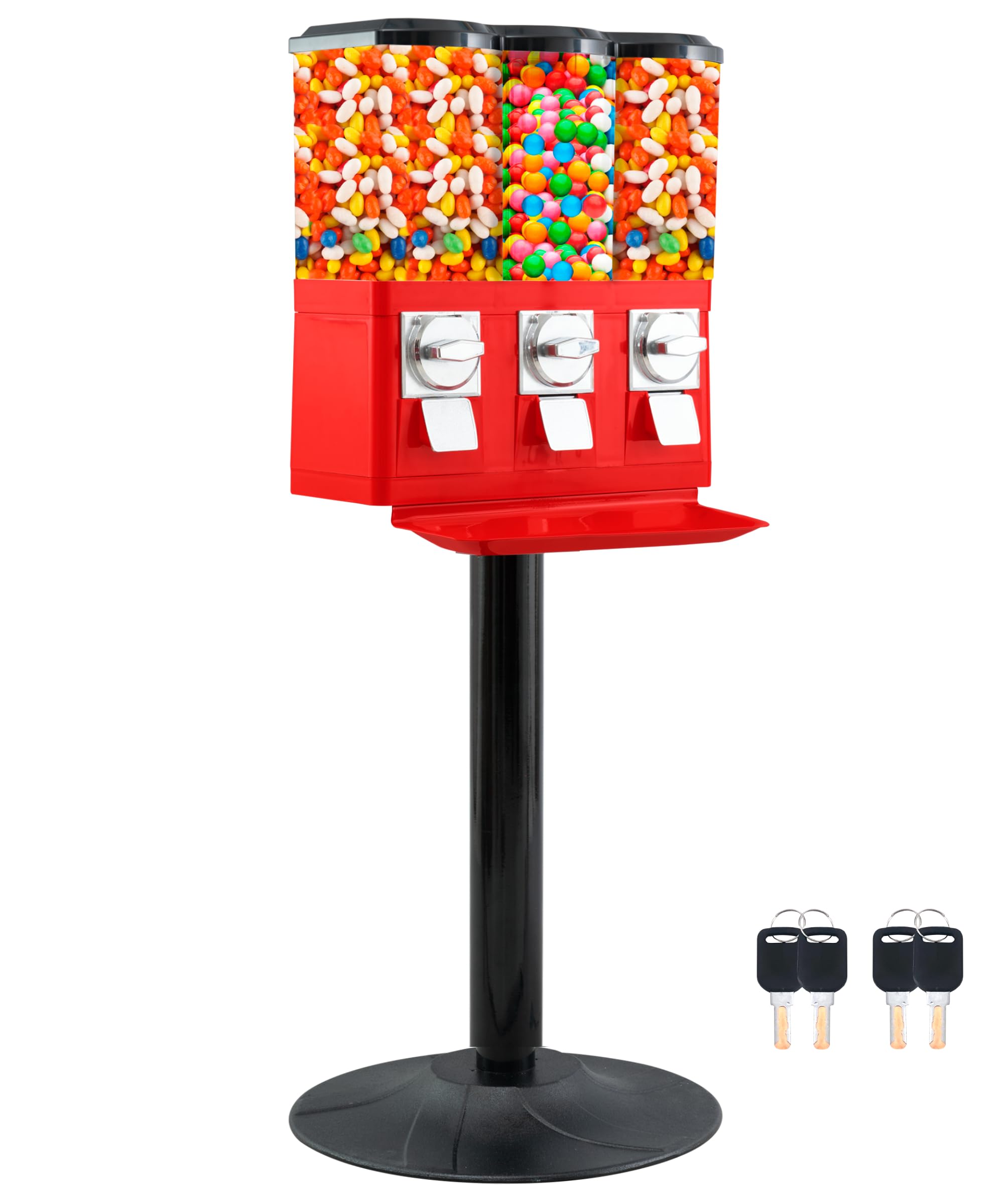 Candy Machine Dispenser Gumball & Candy Vending Machine Supports Large Gum Balls with Coin Operated for Commercial Use Includes Anti Theft Lock Meets FDA Norms
