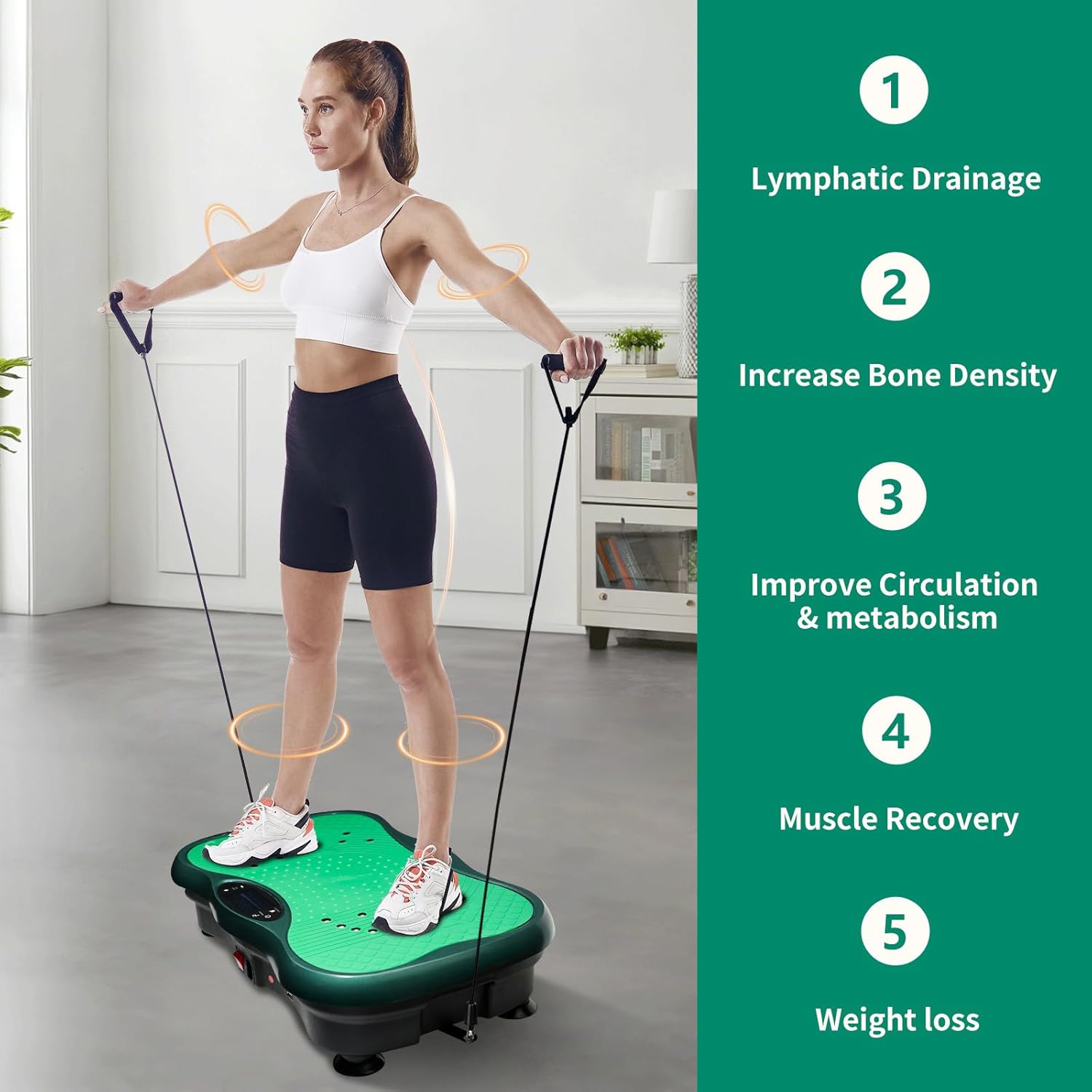 Vibration Plate Exercise Machine for Whole Body Workout, Professional Vibrating Plate with 330lbs Capacity, 5 Preset Programs & Bluetooth for Home Office Lymphatic Drainage & Weight Loss