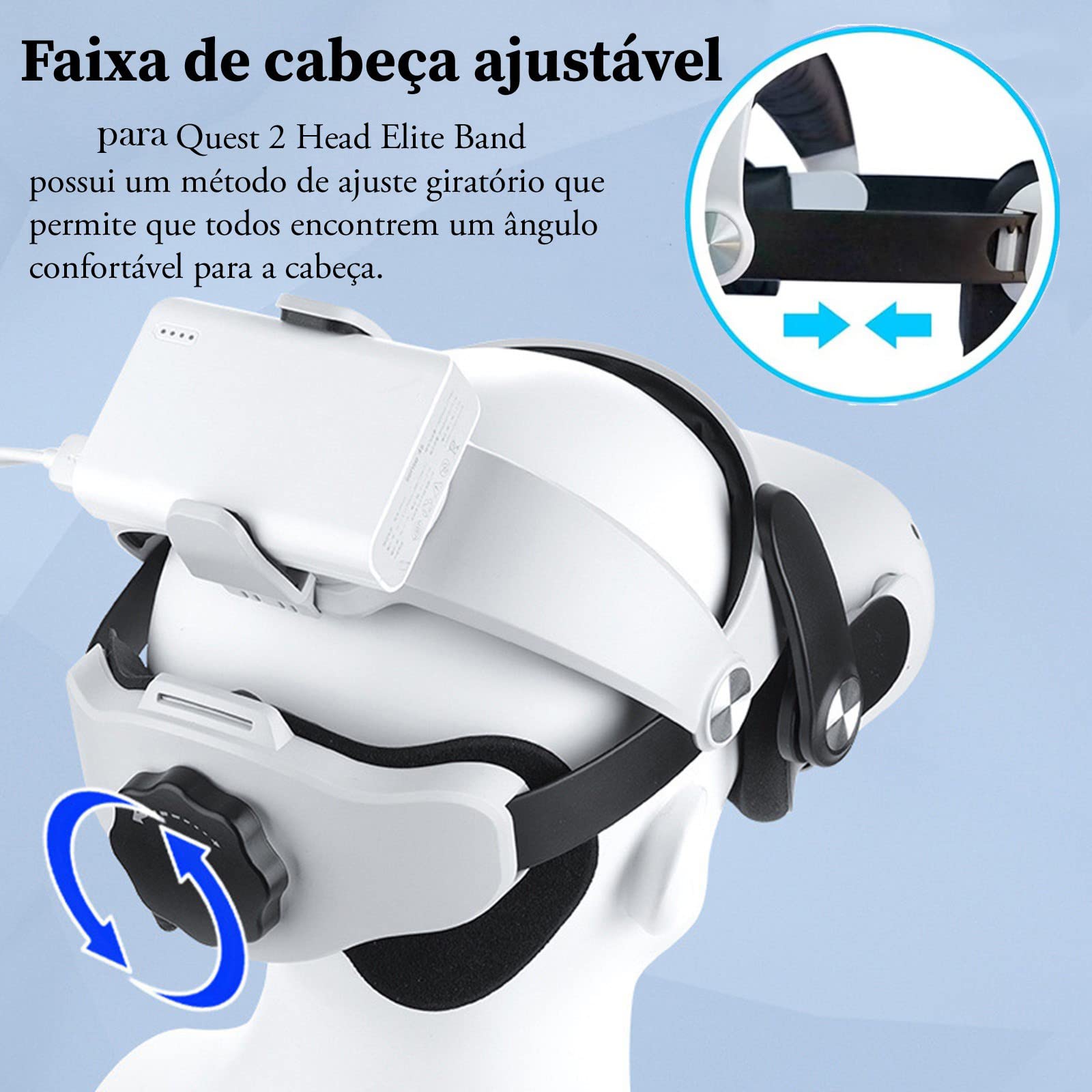 Fita de cabeça Elite para Oculus Quest 2 com suporte bateria