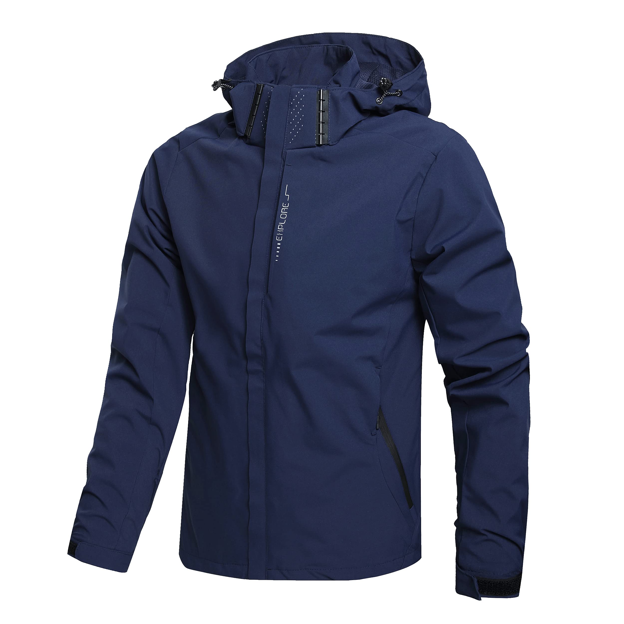 Men's Lightweight Waterproof Rain Jacket,Shell Hooded Outdoor Raincoat Hiking Windbreake jacket