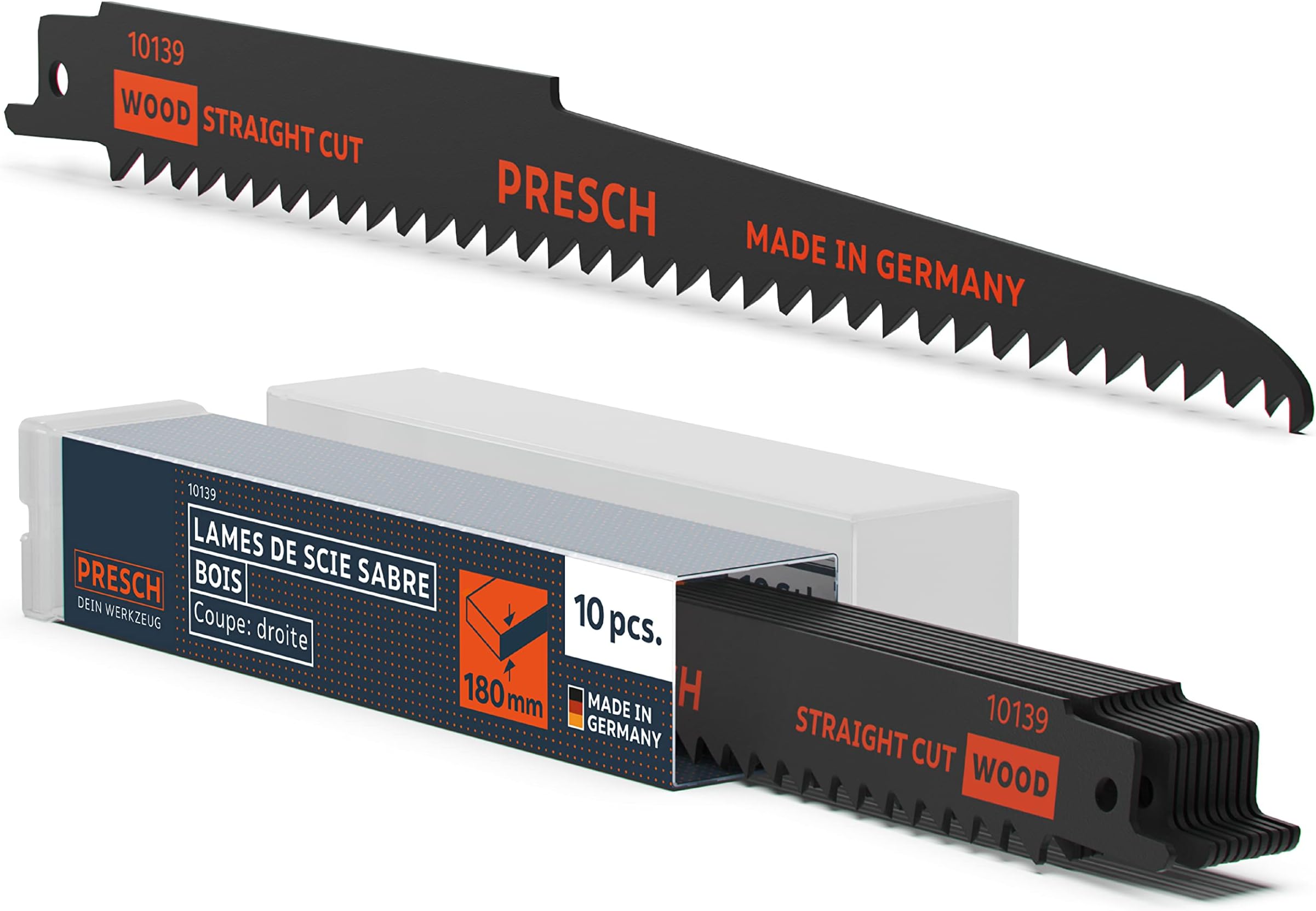 Presch Lames de scie sabre pour bois vert et branches 210mm 10 pièces — free download