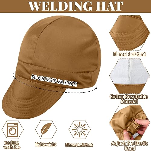 Miniatura 3 de Mepase 4 gorras de soldadura, gorros de soldadura a granel para hombres y mujeres, gorra de soldador, forros de casco de soldadura, herramienta de
