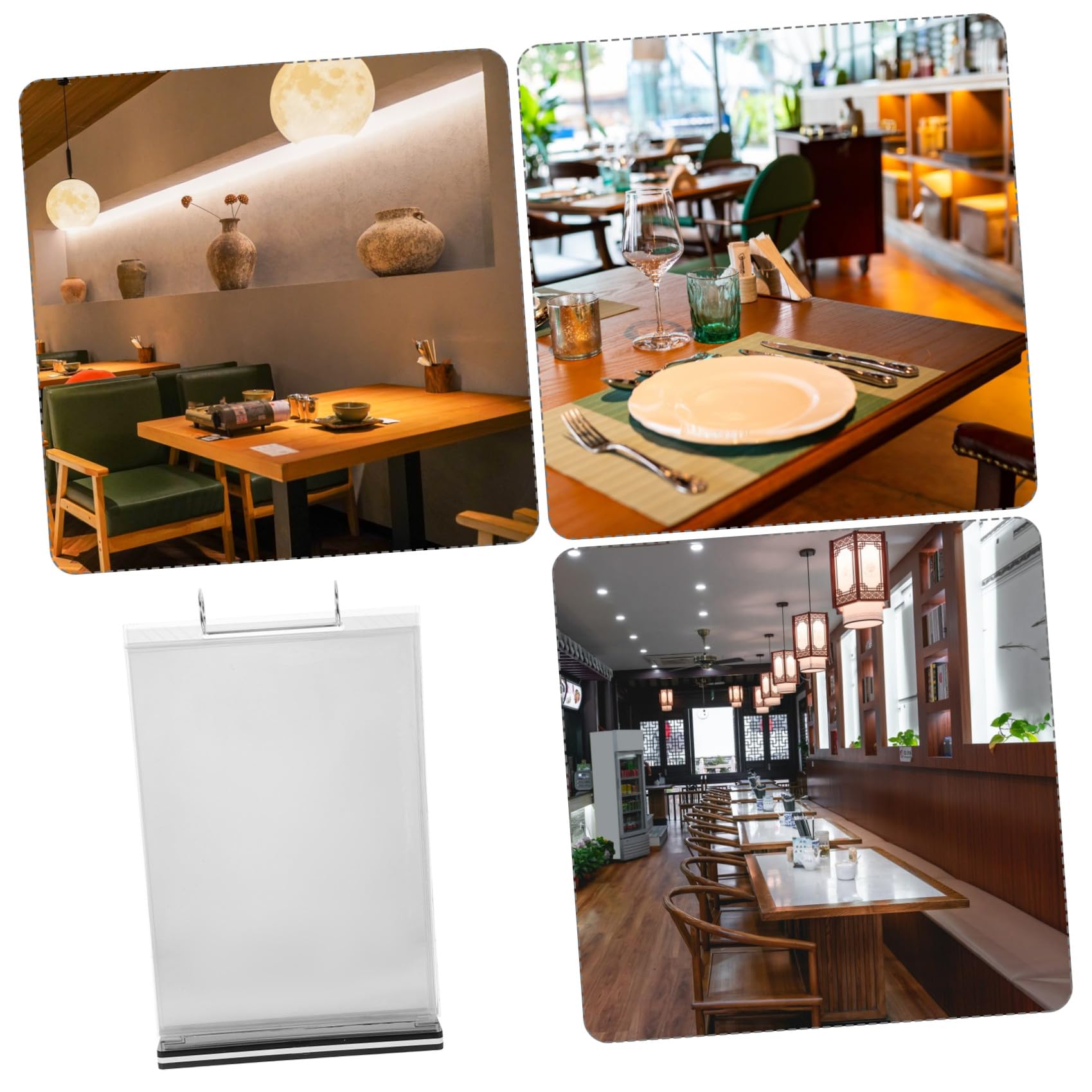 SOLUSTRE Soporte de Acrílico para Menús Sobremesa para Bares Restaurantes y Cafeterías Soporte para Documentos de Referencia