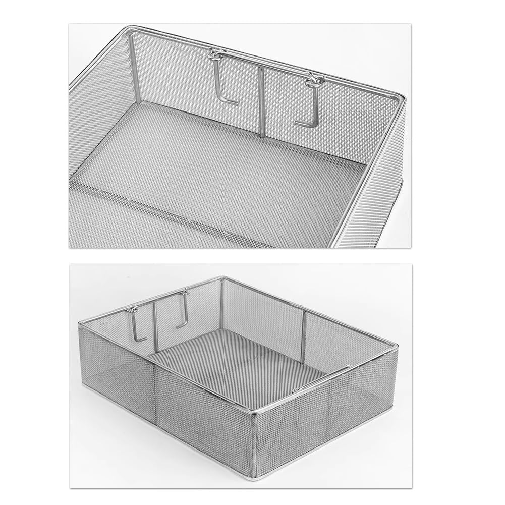 Cesta de desinfección de Instrumentos de Acero Inoxidable 304, Bandeja de Instrumentos médicos, Alta Temperatura y presión, para Instrumentos dentales médicos quirúrgicos (Size : 40 * 30 * 15cm)