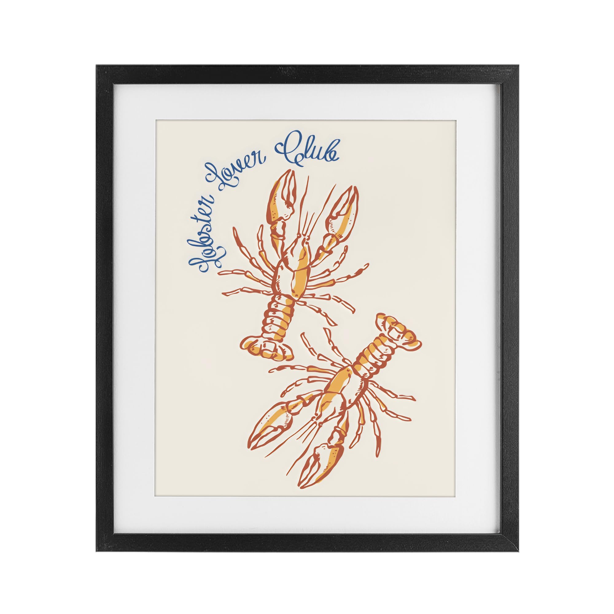 Lobster Lover Club Affiche encadrée sous verre 33 x 40 cm