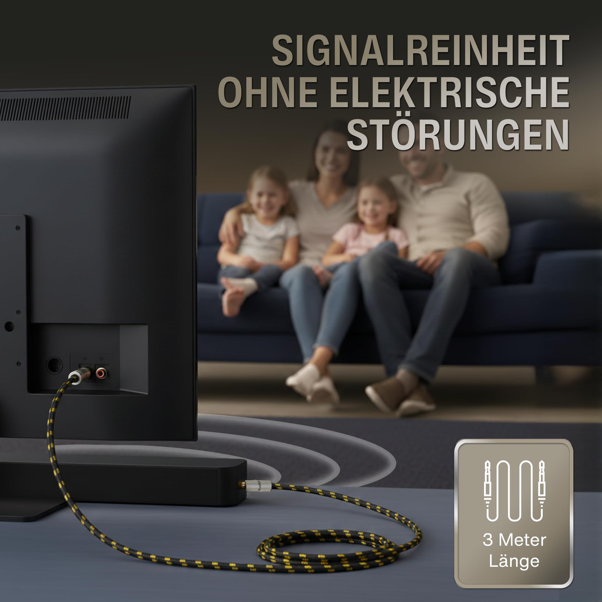 audio pirates by cammica optisches TOSLINK Glasfaserkabel, Toslink & Digital-Kabel | Digitales SPDIF-Kabel OD: 6.0mm mit Ummantelung & vergoldeten Kontakten (1er Pack – 3 Meter)