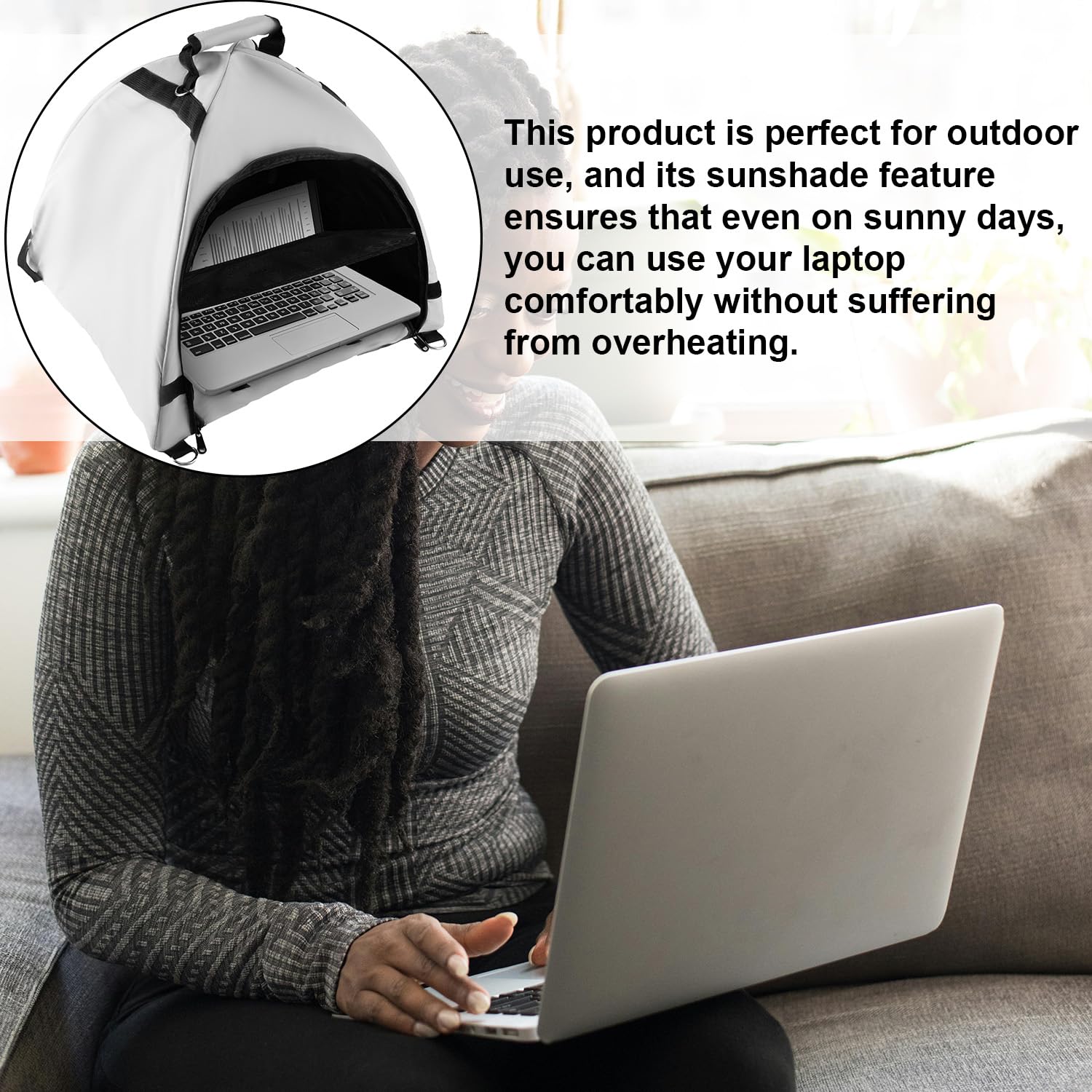 lasuroa Tenda Laptop, Parasole Portatile Computer e Schermo Pieghevole la Privacy Accessori Impermeabili per Laptop per Viaggi di Lavoro All'aperto